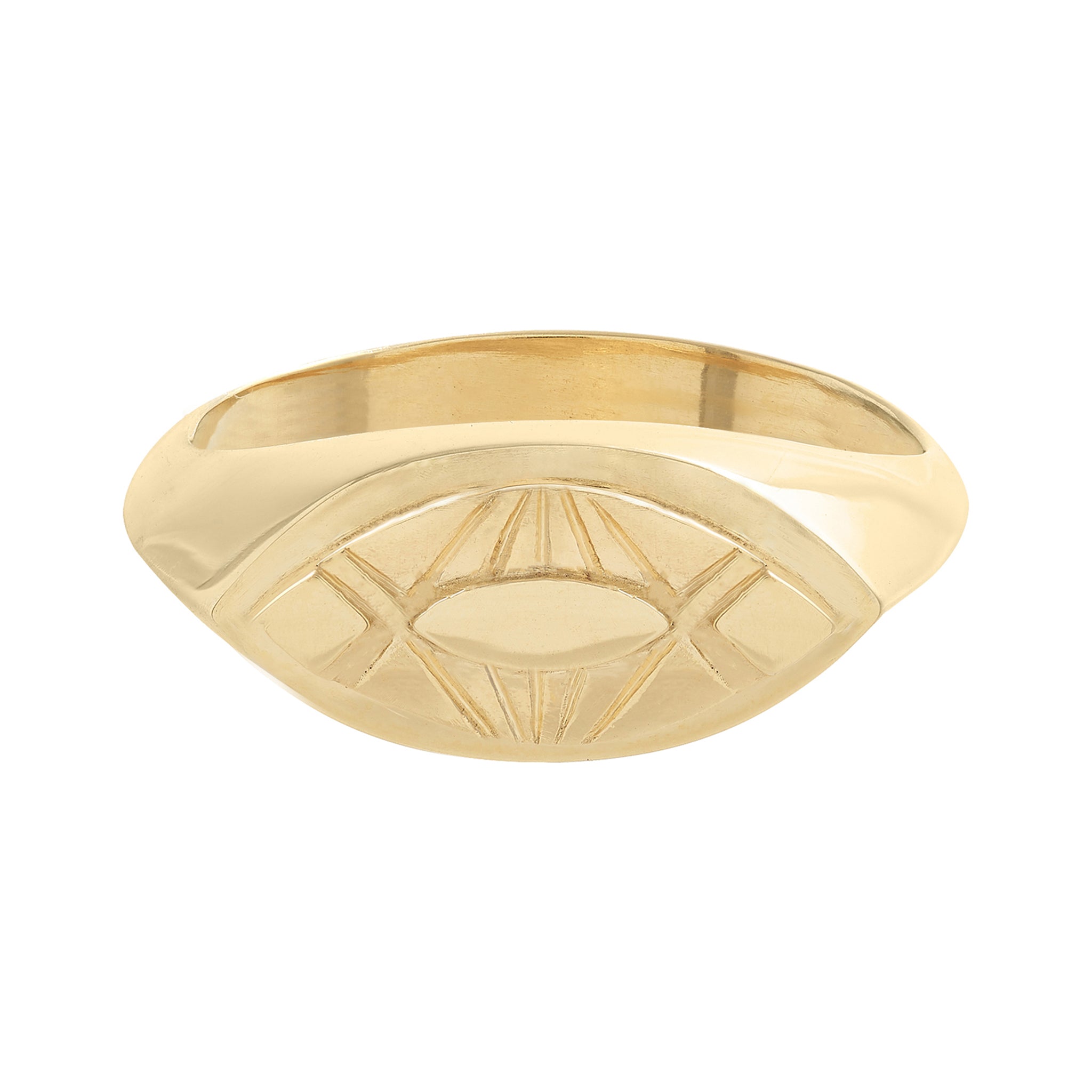 Zimba Ring in Hand Cast & Engraved 9ct Yellow Gold